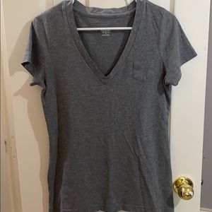 Large Grey V-Neck T-shirt